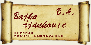 Bajko Ajduković vizit kartica